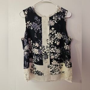 Rose & Olive Black and White Floral Blouse